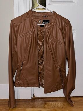Guess Tan Leather Jacket